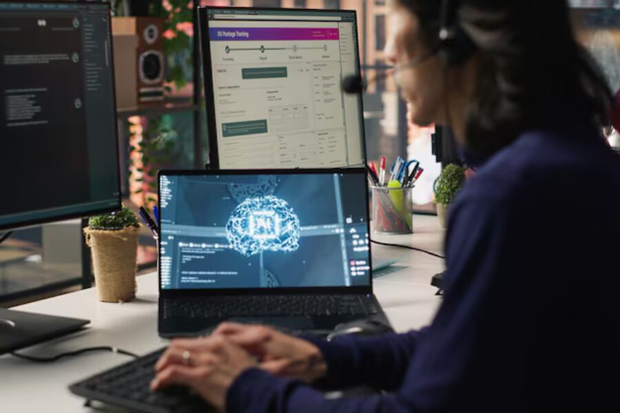 call-center-agents-track-shipments-office-using-ai-chatbot-help_482257-126758